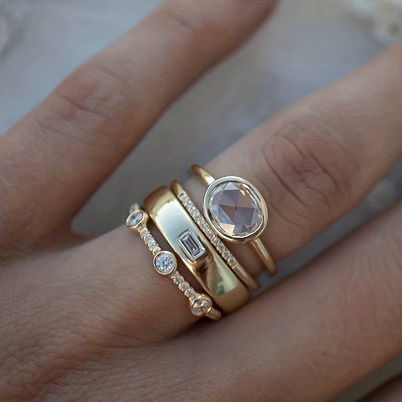 Lily - Classic Gold and Zirconia Ring Collection