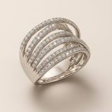 Retro Silver Stacked Zirconia Ring
