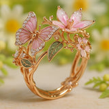 Natural Light Zirconia Butterfly Ring