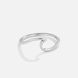 Imari Silver Curved Wave Ring