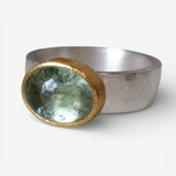 Celeste | Vintage-Inspired Green Ring with Polished Gemstone