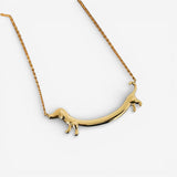 Elegant Golden Dachshund Pendant Necklace