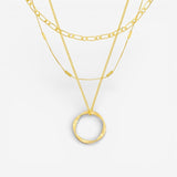 Triple Row Open Circle Necklace