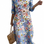 Inès - Casual women's dress with floral pattern.
