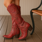 Inès | Knee-High Western Boots with Studs – view 5
