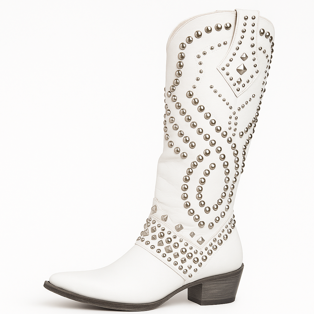 Inès | Knee-High Western Boots with Studs – view 7