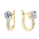 Moissanite Channel Huggie Earrings