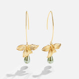 Juliane – Gold Earrings Featuring a Beaded Texture