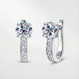 Channel-Set Moissanite Hoop Earrings