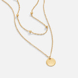 Anne-Léna – Gold Double Chain Necklace with Pendant