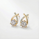 Léonie – Gold Cross Earrings Adorned with Zirconia