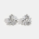 Élodie – Silver Floral Earrings