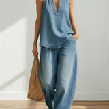 Adrienne | Vintage Denim Two-Piece Set