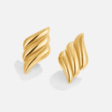 Camille – Gold Wavy Structure Earrings
