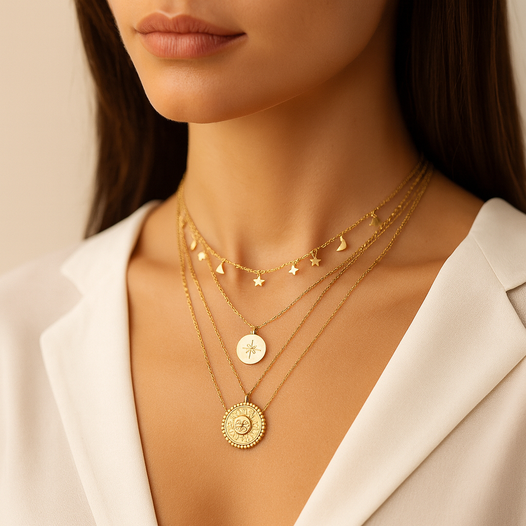 Sophie – Layered Silver Necklace – view 2