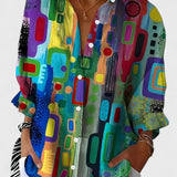Léa | Chic Blouse Featuring a Geometric Design